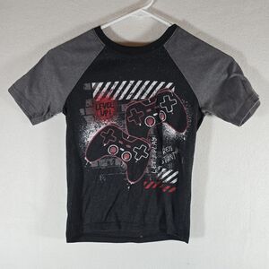 Wonder Nation Boys Black Gray Short Sleeve Pajamas Set Size Small 6/7